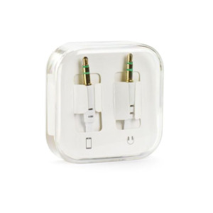 Przewód AUX JACK stereo 3,5mm BOX biały 1m w pudełku