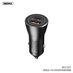 Remax ładowarka samochodowa 2xUSB ZHITU QC + Power Delivery 36W RCC107 czar