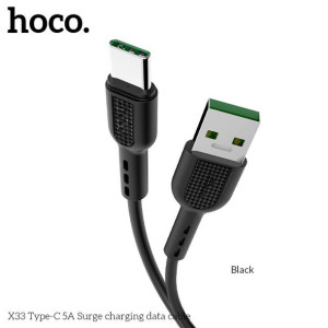 Hoco kabel USB do Typ C Surge FAST CHARGE 5A X33 czarny