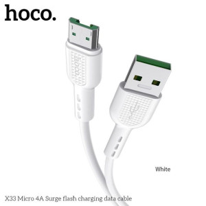Hoco kabel USB do micro Surge FAST CHARGE 4A X33 biały