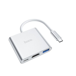 Hoco HUB HB14 Easy use Typ C konwerter Typ C to USB3.0 + HDMI+ Power Delive