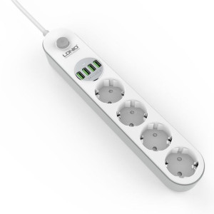 Przedłużacz/rozdzielacz LDNIO Power Socket SE4432 z ładowarką 4 porty USB 3