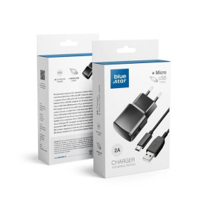 Ładowarka sieciowa micro USB Uniwersalna z Odpinanym Kablem 2A Blue Star