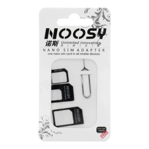 Zestaw Adapterów Nano Sim/Micro,Micro SIM i Nano/Sim NOOSY 3w1 czarny