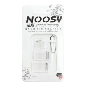Zestaw Adapterów Nano Sim/Micro,Micro SIM i Nano/Sim NOOSY 3w1 biały