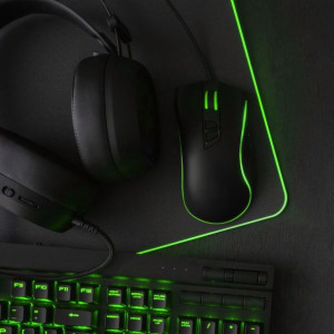 Podkładka pod klawiaturę i mysz dla graczy 800x300x3mm/czarny/LED RGB 10 tr