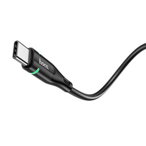 Hoco kabel USB do Typ C Shadow LED 3A U93 czarny