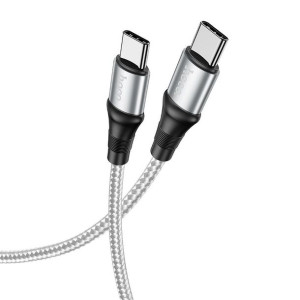 Hoco kabel Typ C do Typ C Exquisito Power Delivery PD100W X50 2 metr szary