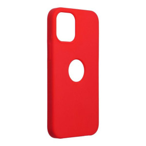 Futerał Forcell SILICONE do iPhone 12 mini czerwony 1 z wycięciem na logo
