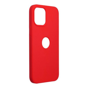 Futerał Forcell SILICONE do iPhone 12 PRO MAX czerwony 1 z wycięciem na log
