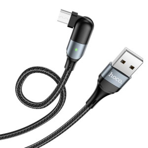 Hoco kabel USB do micro Orbit szybkie ładowanie 2,4A U100 czarny