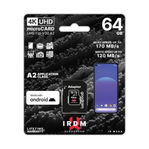 Karta Pamięci IRDM by GOODRAM 64GB microSD UHS I U3 V30 A2 170/120MB/s z ad