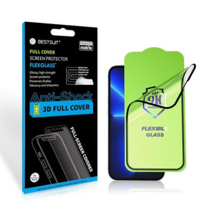 Szkło hybrydowe Bestsuit Flexible 5D Full Glue do iPhone 13/13 Pro 6,1 czar