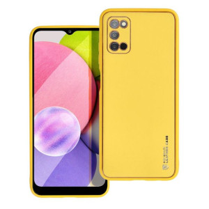 Futerał Forcell LEATHER Case skórzany do Samsung A03S żółty