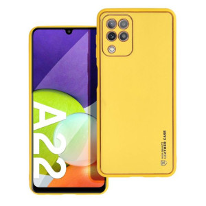 Futerał Forcell LEATHER Case skórzany do Samsung A22 4G żółty