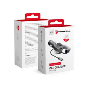 Forcell CARBON ładowarka samochodowa USB QC 3.0 18W + kabel do Apple Lightn
