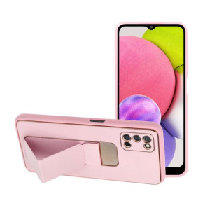 Futerał Forcell LEATHER Case Kickstand do Samsung A03S różowy