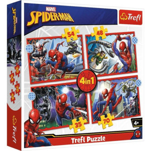 Puzzle 4w1 - Spider-man - Bohaterski Spiderman - Marvel - Trefl - 34384