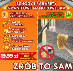 Impregnacja parapetów blatów schodów Granit 2M2