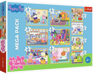 Puzzle 10w1 - Świnka Peppa - Poznaj Świnkę Peppę - Trefl - 90383
