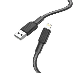 Hoco kabel USB do iPhone Lightning 8-pin 2,4A Jaeger X69 czarno-biały
