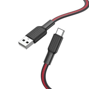 Hoco kabel USB do Typ C 3A Jaeger X69 czarno-czerwony