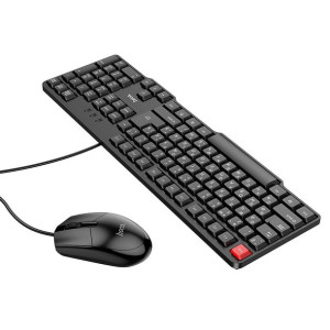 Hoco klawiatura przewodowa + mysz przewodowa Business GM16 czarna