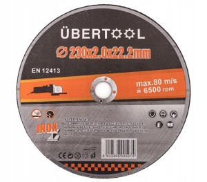 Tarcza Cięcia Metalu Inox 230 X 2,0 X 22,2 Uber