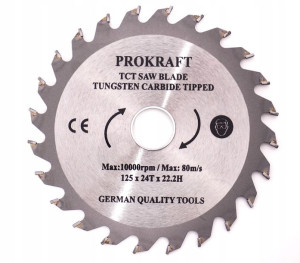 Tarcza Piła Do Drewna 125x22,2mm 24t Prokraft