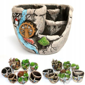 Dekoracyjna ceramiczna doniczka / donica z krajobr