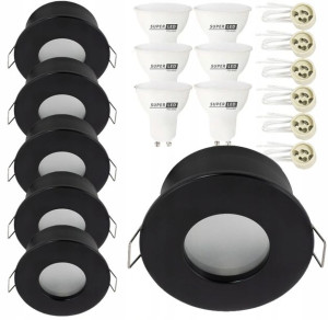 6x Oprawa hermetyczna IP44 + LED GU10 3W podbitka