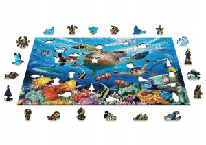 Drewniane Puzzle z figurkami - Życie w oceanie,