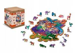 Drewniane Puzzle z figurkami - Magiczna dżungla