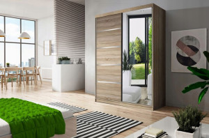 SZAFA 120 CM Dąb Sonoma + LUSTRO