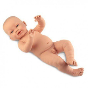 Hiszpańska Lalka Bobas Chłopiec Hugo 45Cm Golasek - Full Body