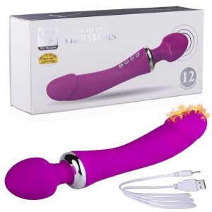DWUSTRONNY MASAŻER 2 Wibratory, NAGRZEWAJĄCY PENIS Różowy
