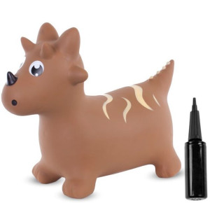 Skoczek gumowy Dino - brązowy