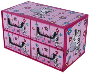 Pudełko kartonowe 44x25x25 szuflady poziome SAWANNA ZEBRA