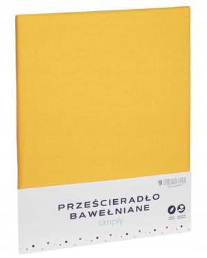 Musztarda Prześcieradło Bawełna Bez Gumki 140x200