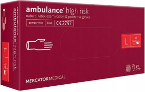 Rękawice lateksowe rękawiczki HIGH RISK AMBULANCE rozmiar L
