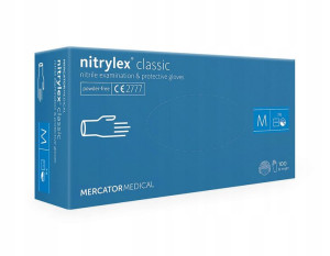 Rękawiczki nitrylowe rękawice jednorazowe niebieskie Nitrylex Classic M