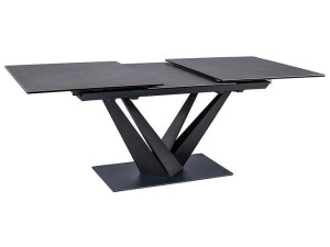 Stół SORENTO CERAMIC 160(220)x90 czarny efekt marmuru/czarny mat