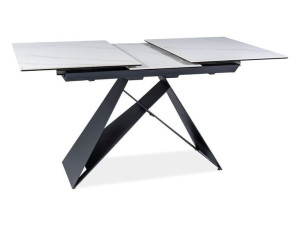STÓŁ WESTIN SC 120(160)x80 biały efekt marmuru/czarny, Signal