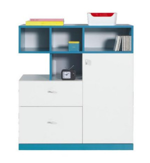 Komoda Niska Z Szafkami Młodzieżowa Biel M9 90cm