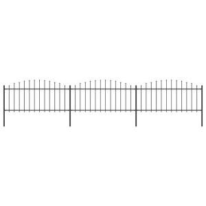 Lumarko Panele ogrodzeniowe z grotami, stal, (0,5-0,75) x 5,1 m, czarne