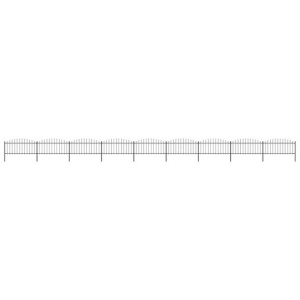 Lumarko Panele ogrodzeniowe z grotami, stal, (0,5-0,75) x 15,3 m, czarne