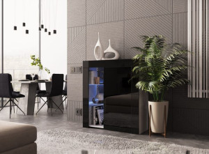 Hube Komoda Stojaca Czarny Front Połysk 85 Cm
