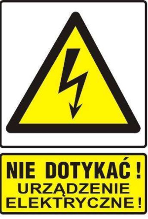 Tabliczka ostrzegawcza na taśmę słup okrągły TYP A/4 NDUE
