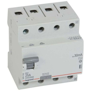 Wyłącznik różnicowoprądowy Legrand 402062 4P 25A 0,03A typ AC P304 RX3