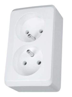 Prima Gniazdo podwójne z/u 16A IP20 białe GWN-230P WDE001043 Schneider